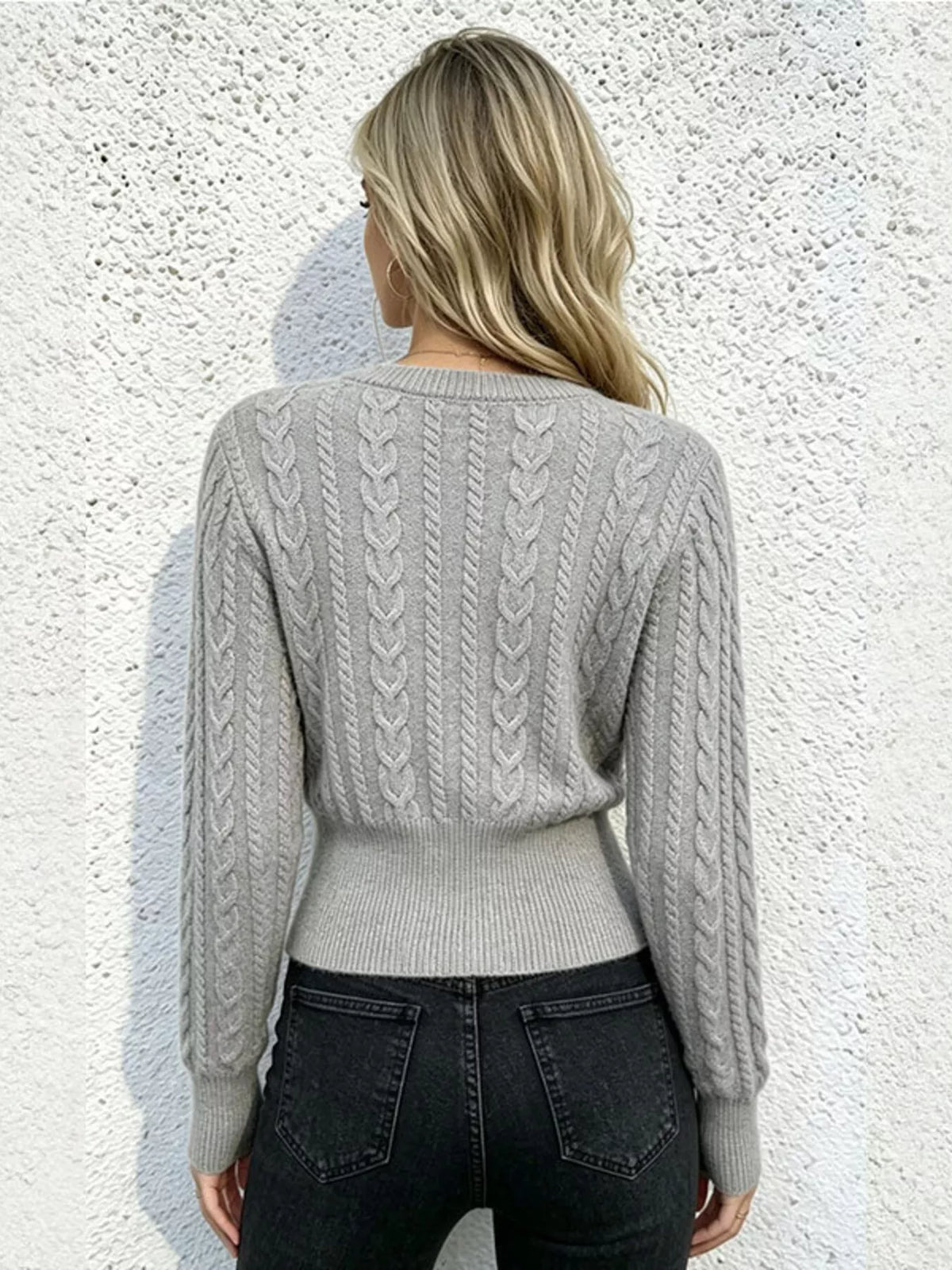 Cable Knit Zipper Detail Sweater (2)