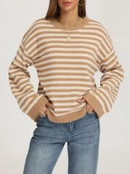 Striped Dropped Shoulder Sweater (3)