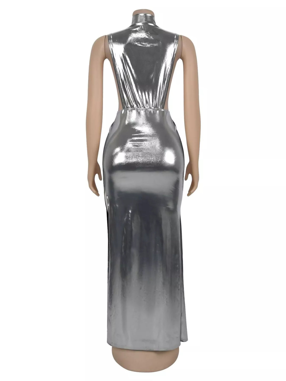 Mock Neck Cut-out Ruched Maxi Dress (5)