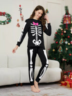 Full Size Matching Family Skeleton Pajama Set Plus (3)