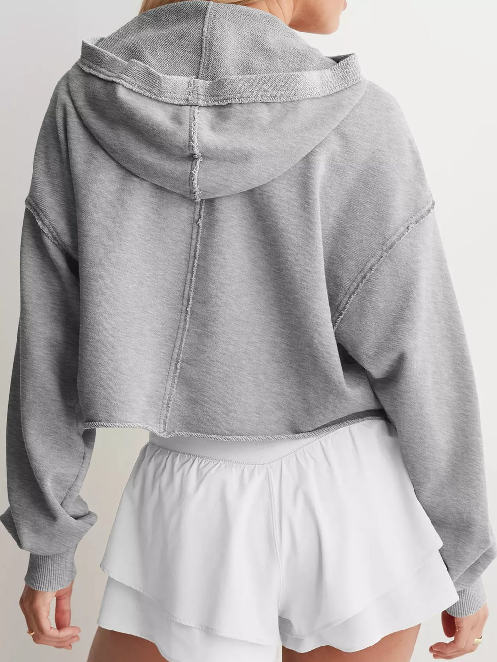 Dropped Shoulder Cropped Hoodie (13)