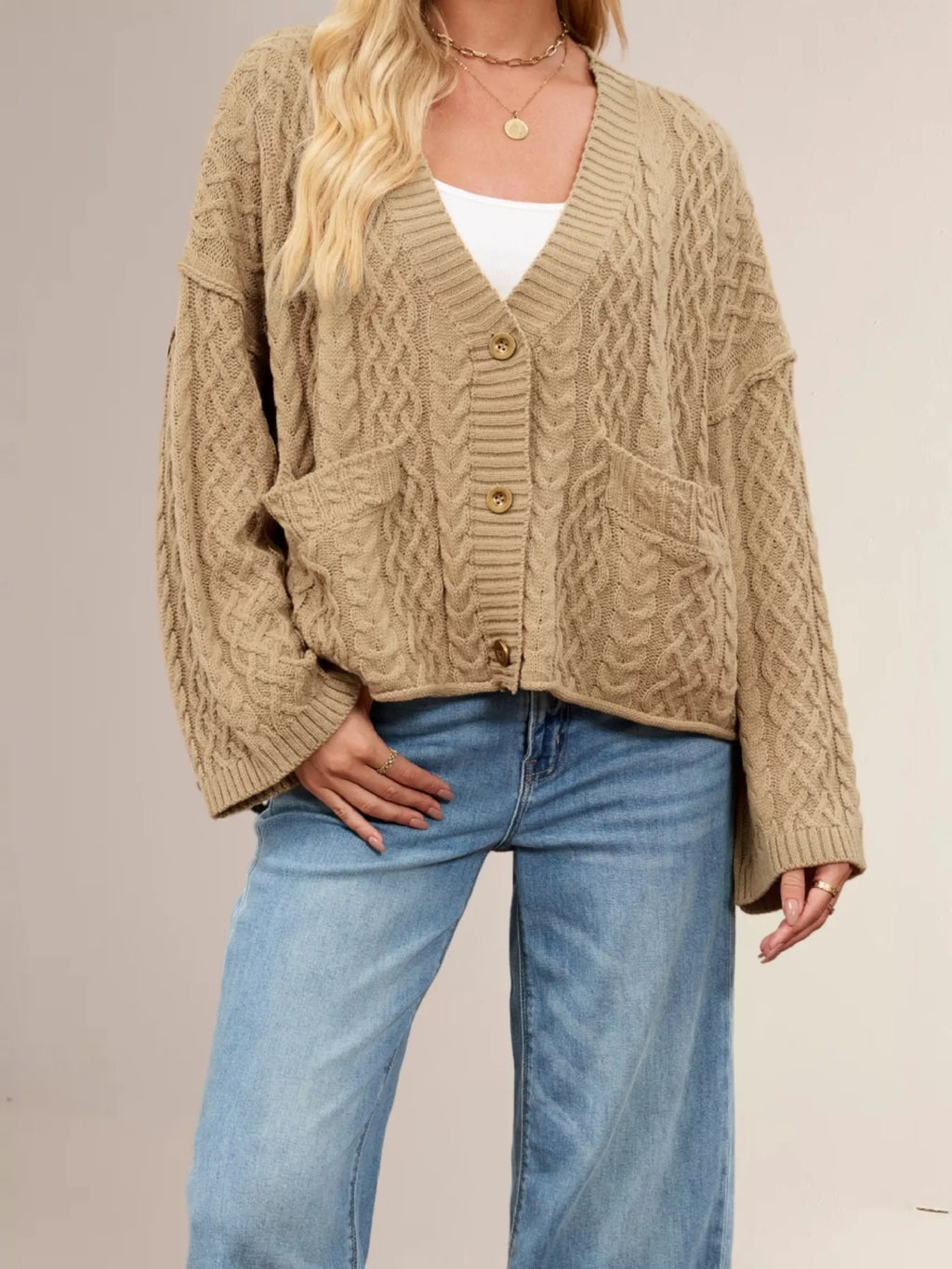 Cozy Cable Knit Cardigan Pockets (2)