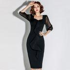 Polka-dot Mesh Ruffled Dress variant CJLY137478501AZ|CJLY137478502BY|CJLY137478503CX|CJLY137478504DW