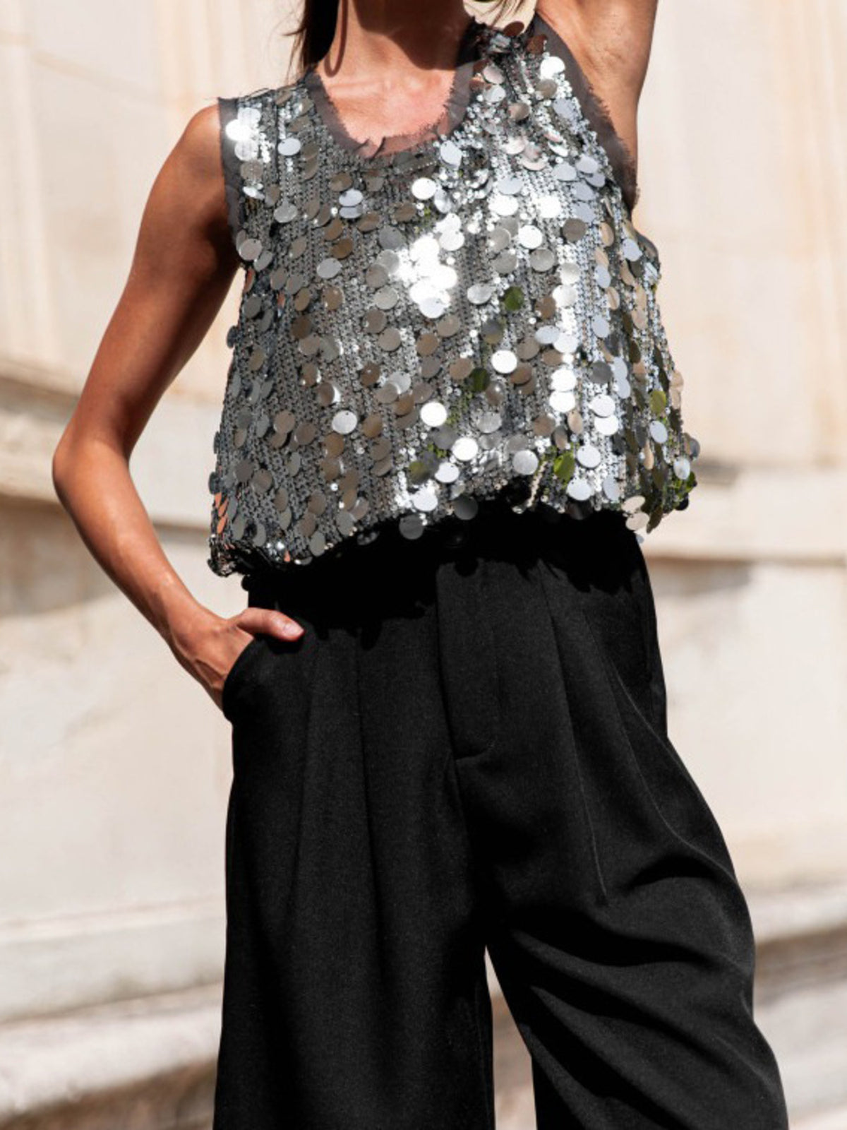 Sequin Round Neck Tank (19)
