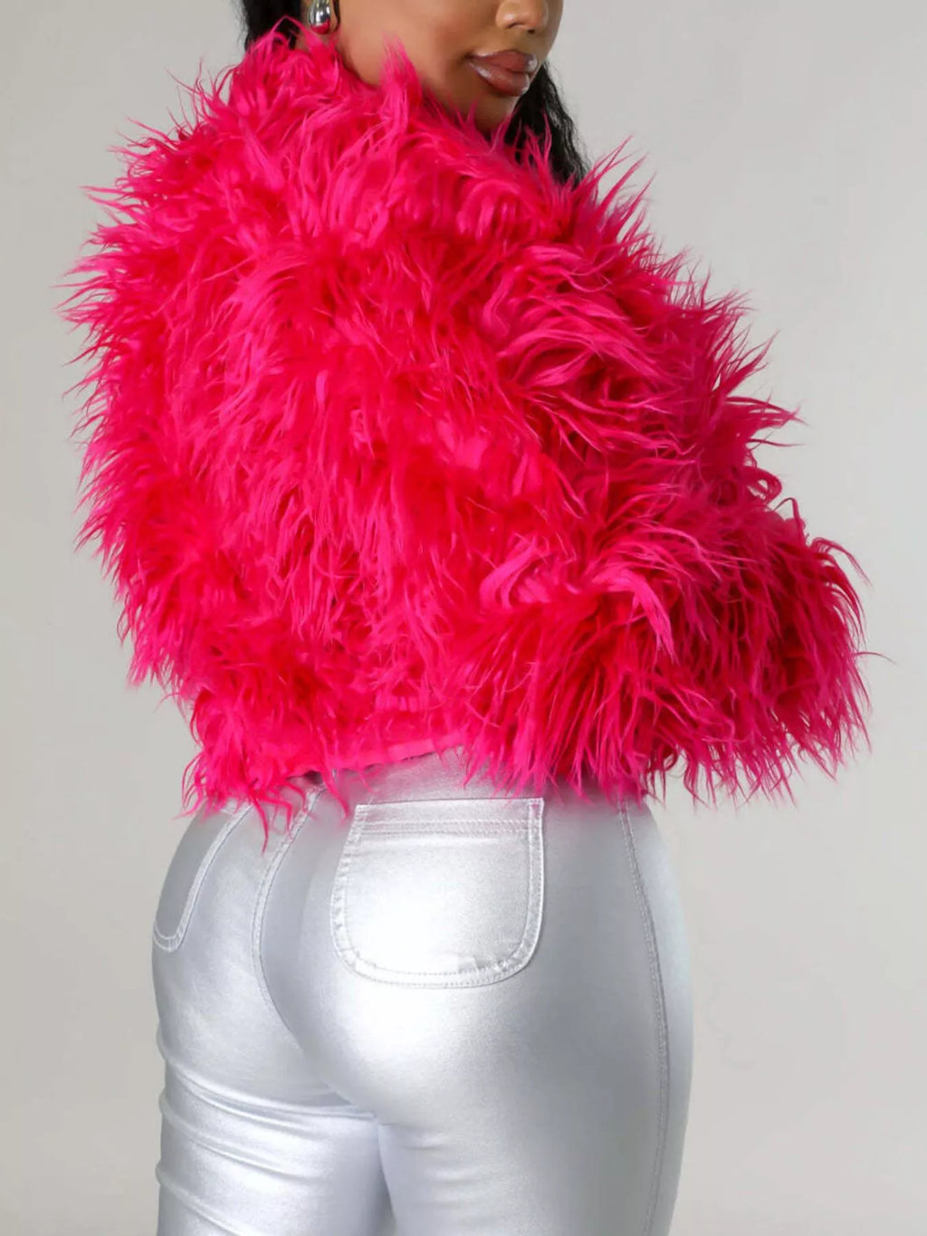 Faux Fur Open Front Cropped Outerwear (17)
