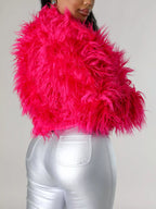 Faux Fur Open Front Cropped Outerwear (17)