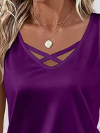 Satin V-neck Criss-cross Tank (11)