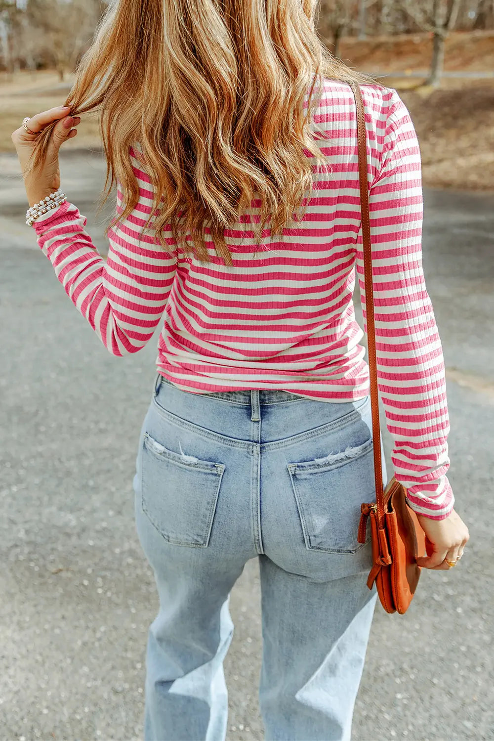 Striped Mock Neck Long Sleeve Top (10)