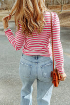 Striped Mock Neck Long Sleeve Top (10)