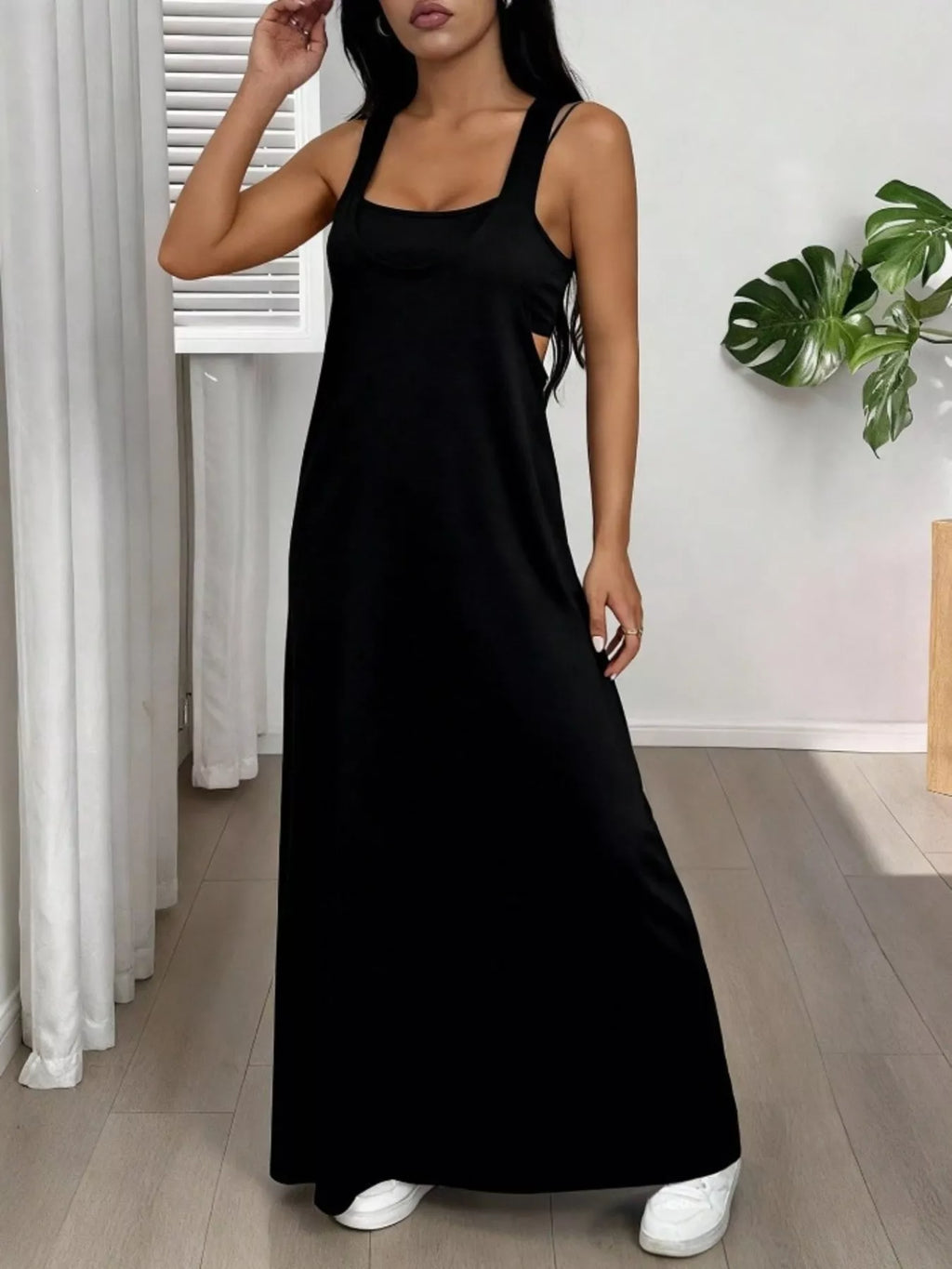 Scoop Neck Cami Maxi Dress Set (9)