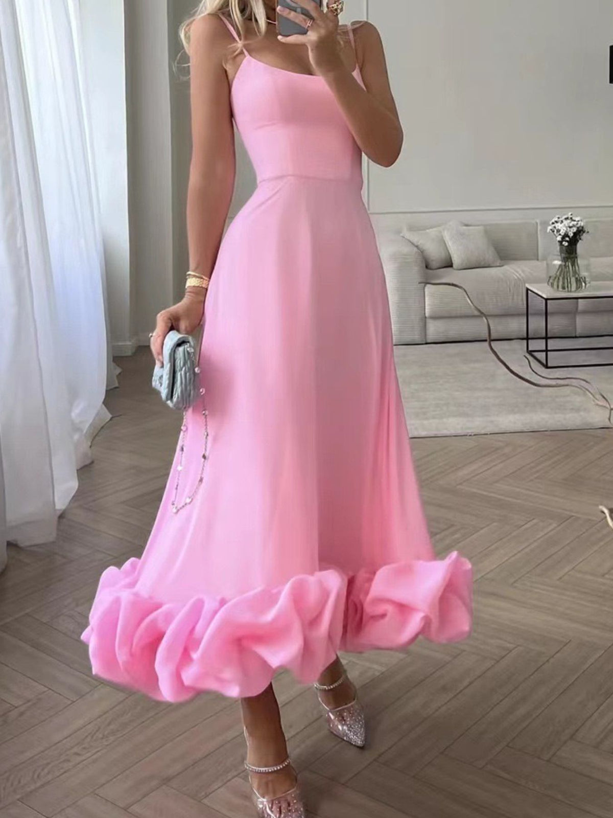 Ruffle Hem Scoop Neck Midi Dress (16)