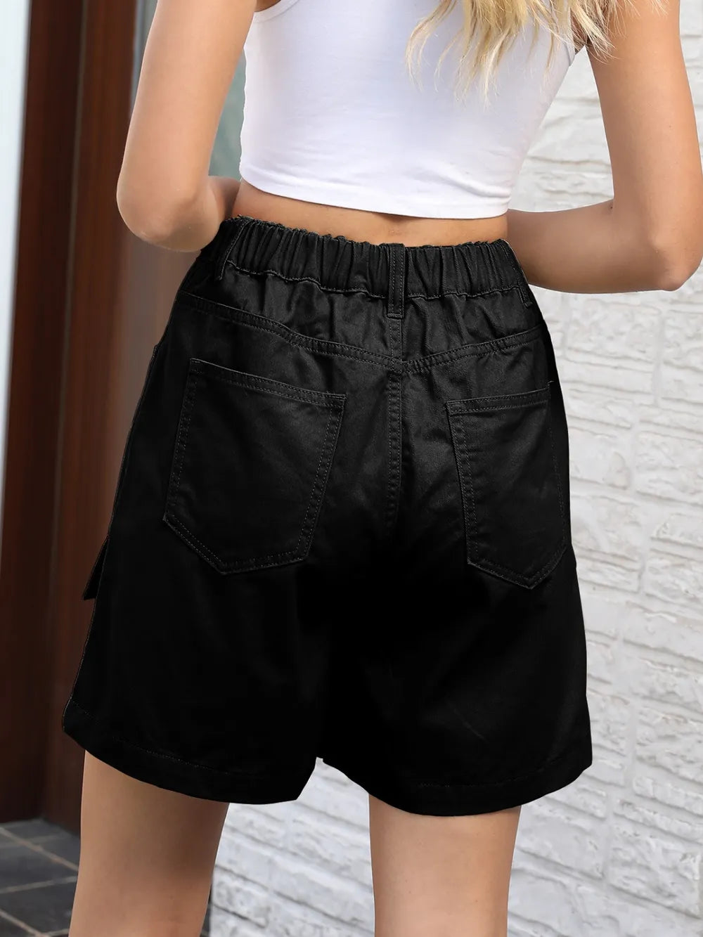 Pocketed High Waist Denim Shorts (11)