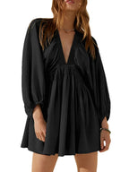 Textured V-neck Mini Dress (5)