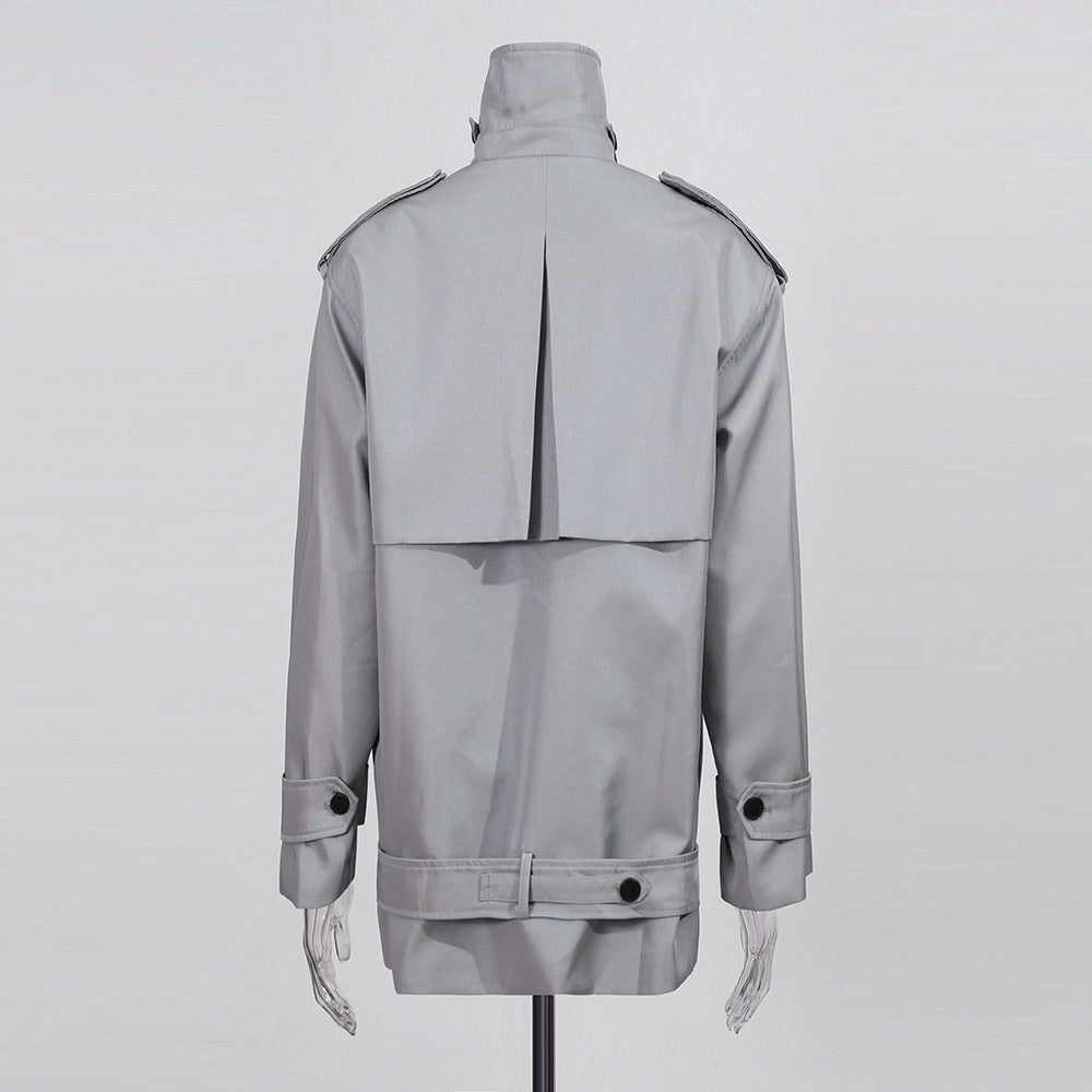 Double-breasted Cropped Trench Coat photo 3