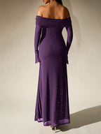 Glitter Off-shoulder Maxi Dress (20)