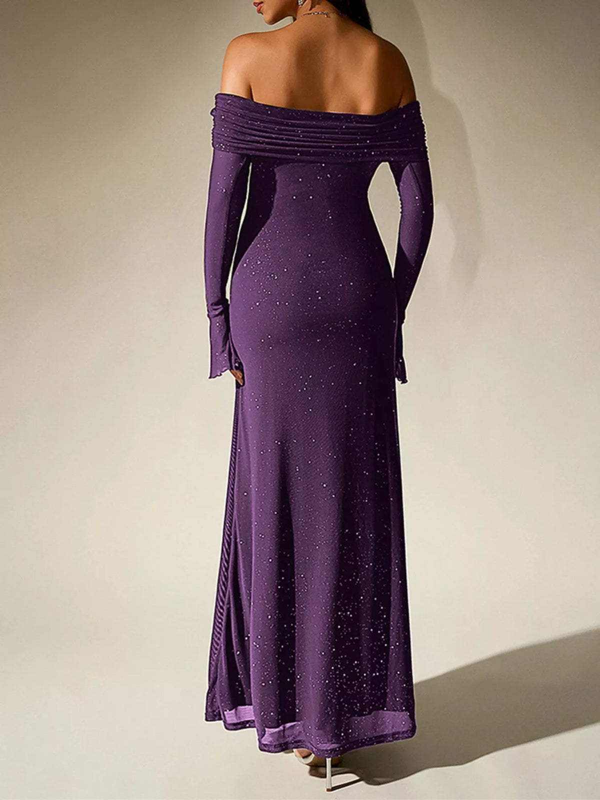 Glitter Off-shoulder Maxi Dress (20)