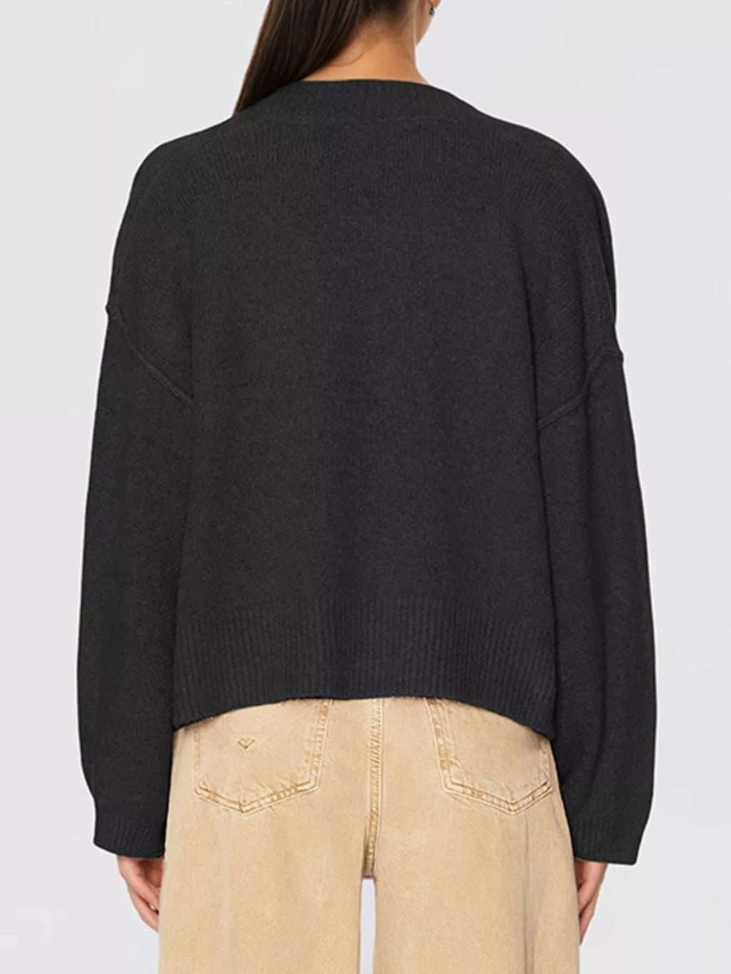 Gold Buttons V-neck Cardigan (4)