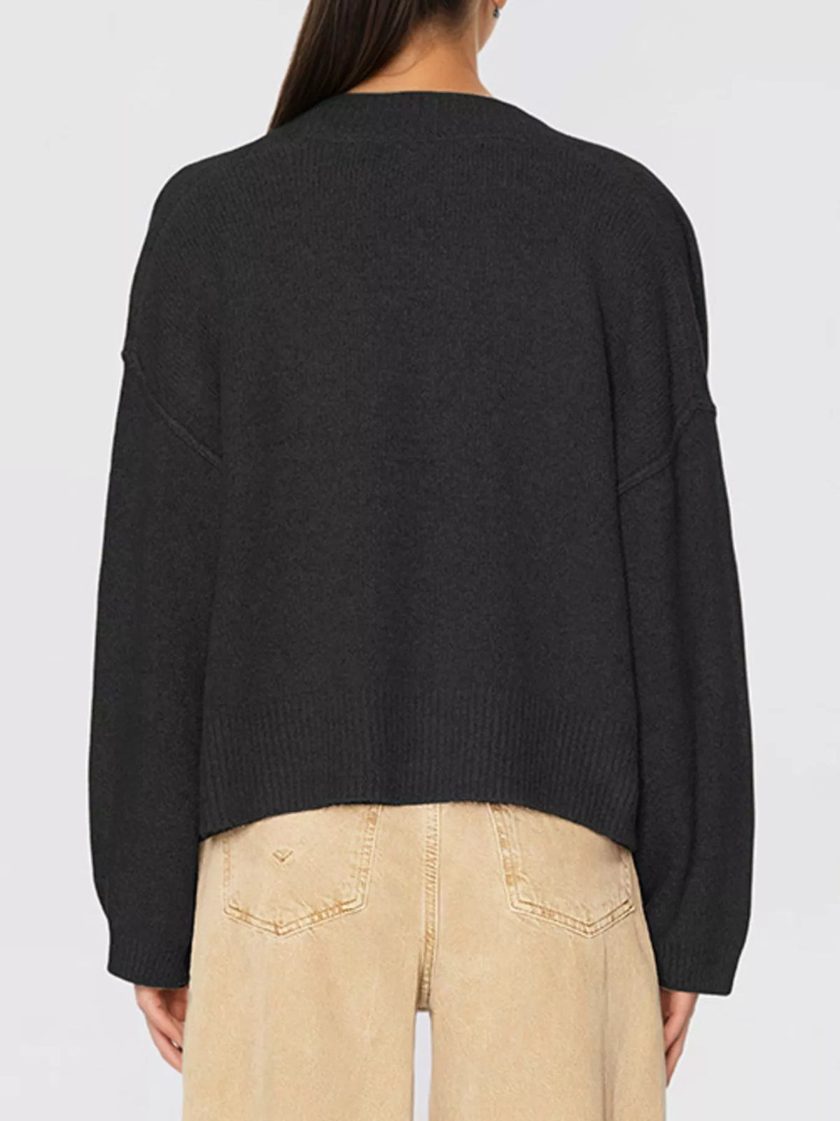 Gold Buttons V-neck Cardigan (4)
