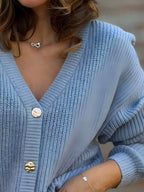 Full Size V-neck Button-up Cardigan Plus (15)