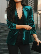 Button Up Lapel Collar Blazer (3)