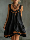 Full Size Sleeveless Tiered Mini Dress Plus