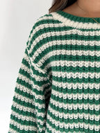 Oversized Striped Drop Shoulder Sweater (10)