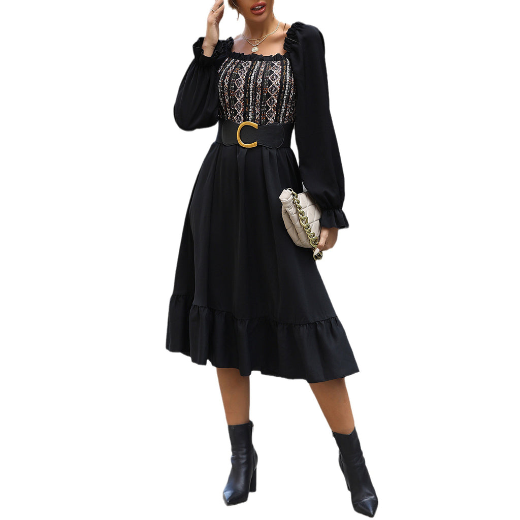 Square-neck Cinched Midi Dress photo 8