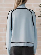 Contrast Trim Turtleneck Sweater (16)