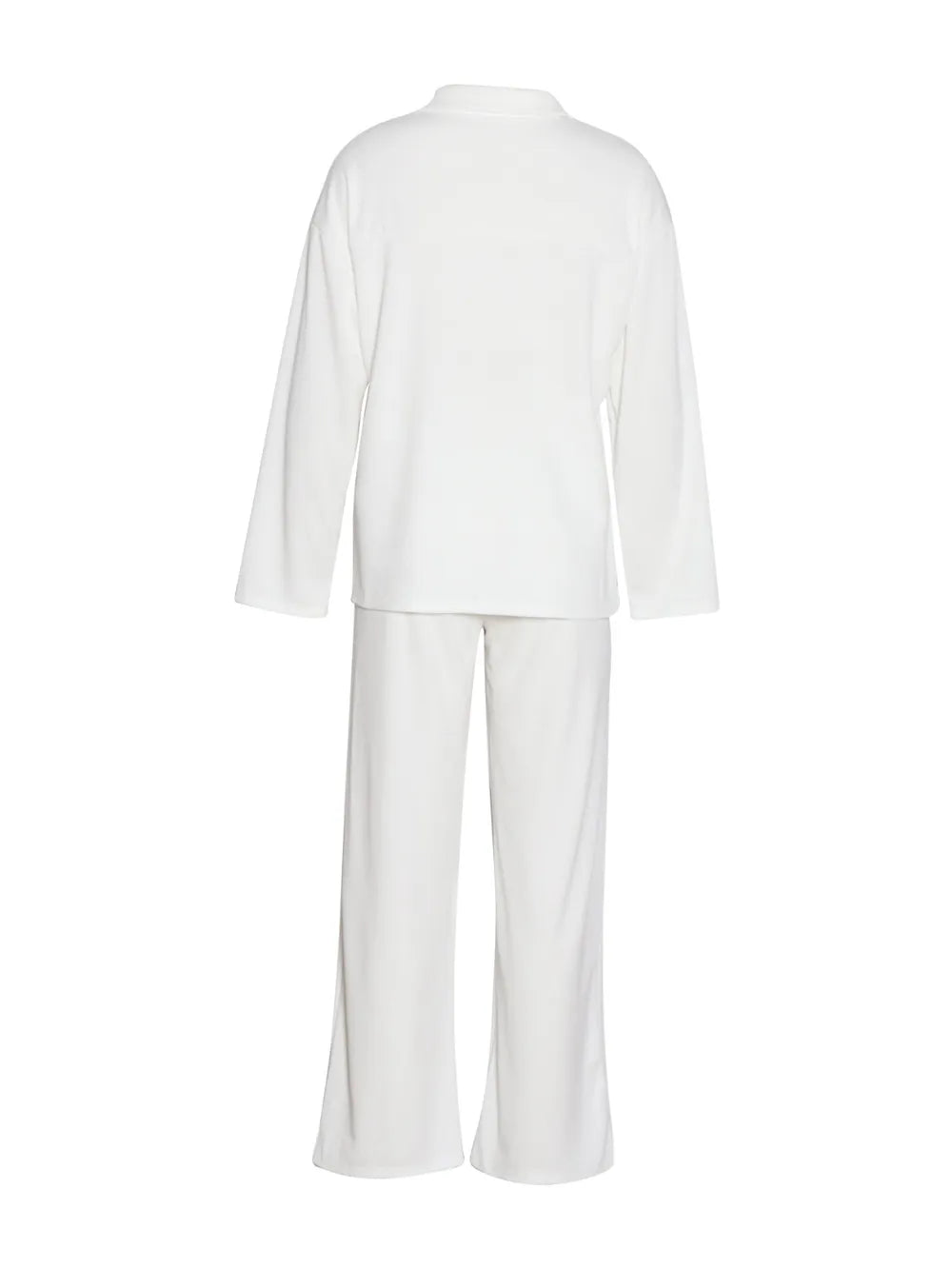 Collared Neck Long Sleeve Top Drawstring Pants Set (7)