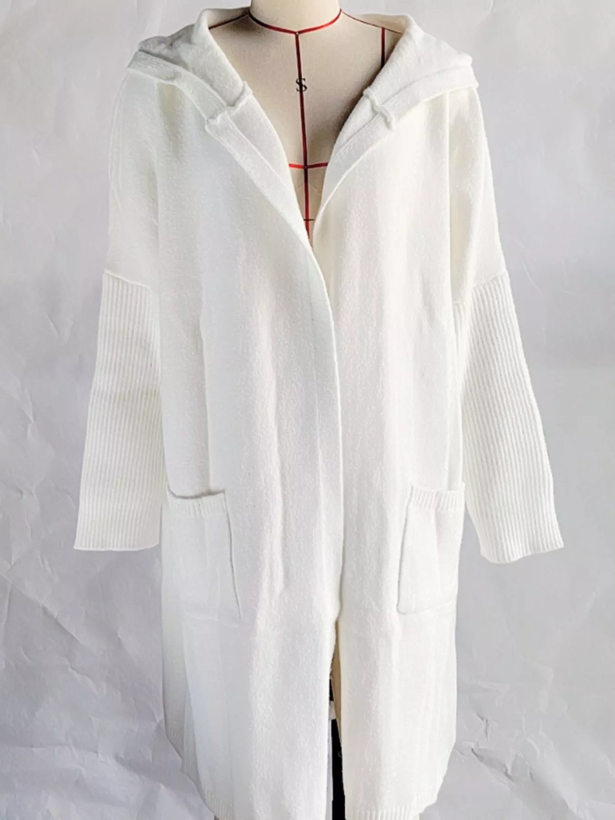 Full Size Hooded Knit Open Front Cardigan Plus (8)