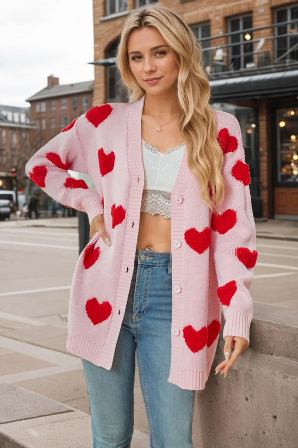 Heart Button Down Long Sleeve Cardigan (4)