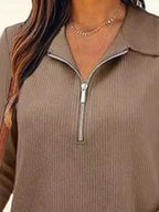 Half Zip Long Sleeve Knit Top (17)