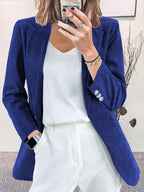 Corduroy Lapel Collar Casual Blazer (10)