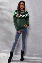 Ghost Pattern Round Neck Long Sleeve Sweater (12)