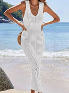 Sleeveless Crochet Knit Cover Up Maxi Dress (9)