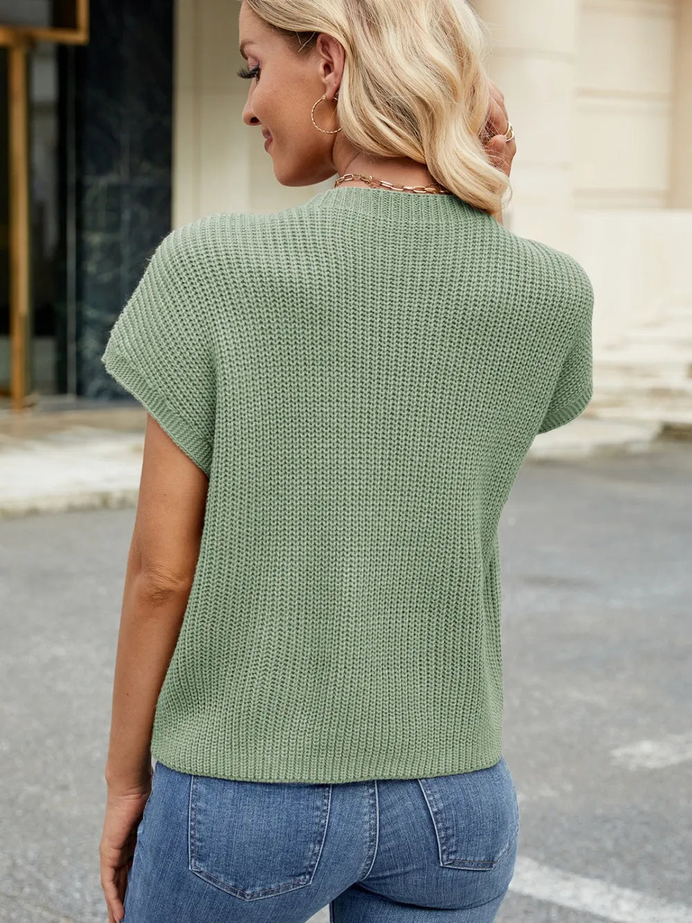 Round Neck Short Sleeve Sweater (19)