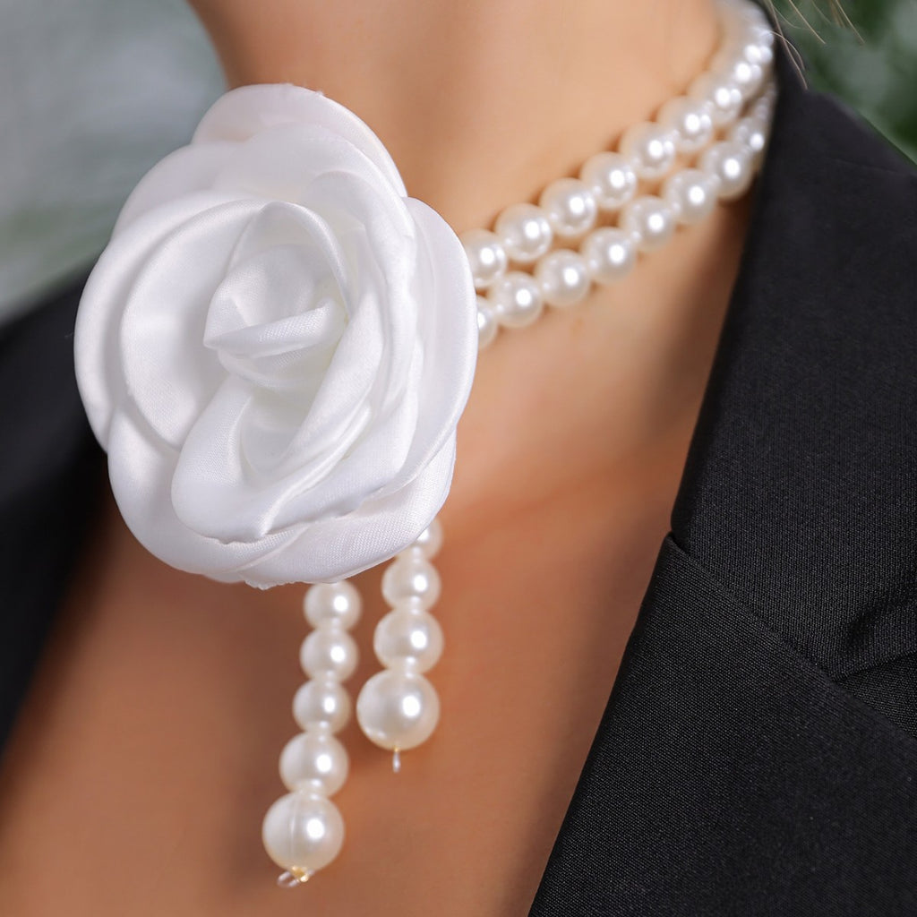 Pearl Necklace Evening Dress Accessories Flower Clavicle photo 1