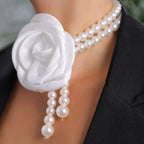 Pearl Necklace Evening Dress Accessories Flower Clavicle photo 1