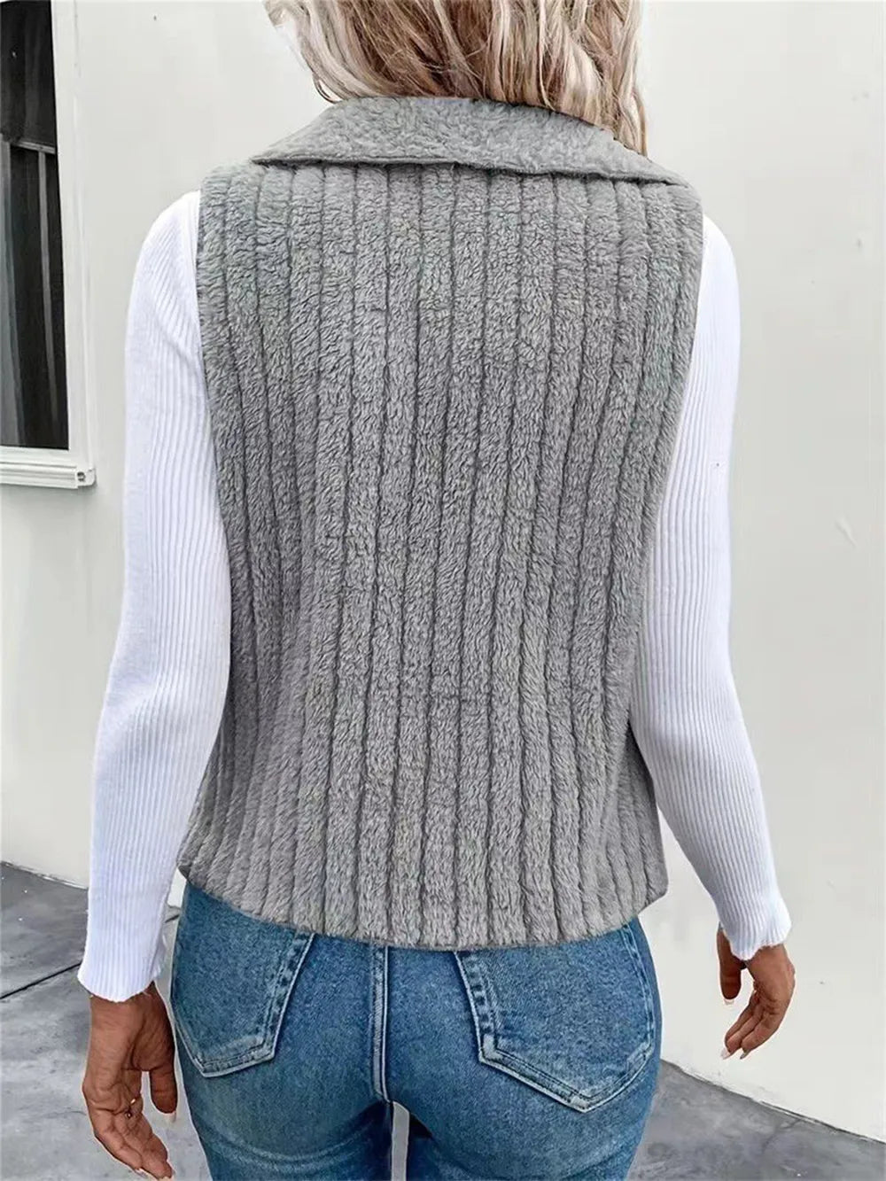 Open Front Fuzzy Vest Coat (12)