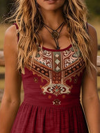 Tribal Print Sleeveless A-line Summer Dress (11)