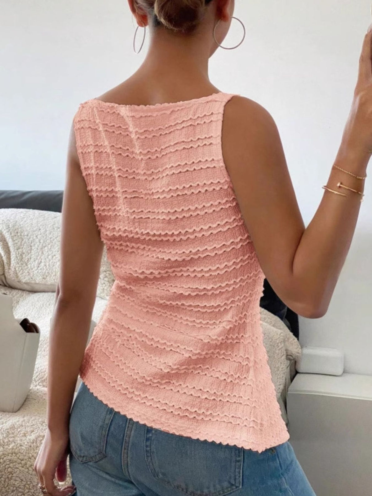 Textured Button-front Tank (21)