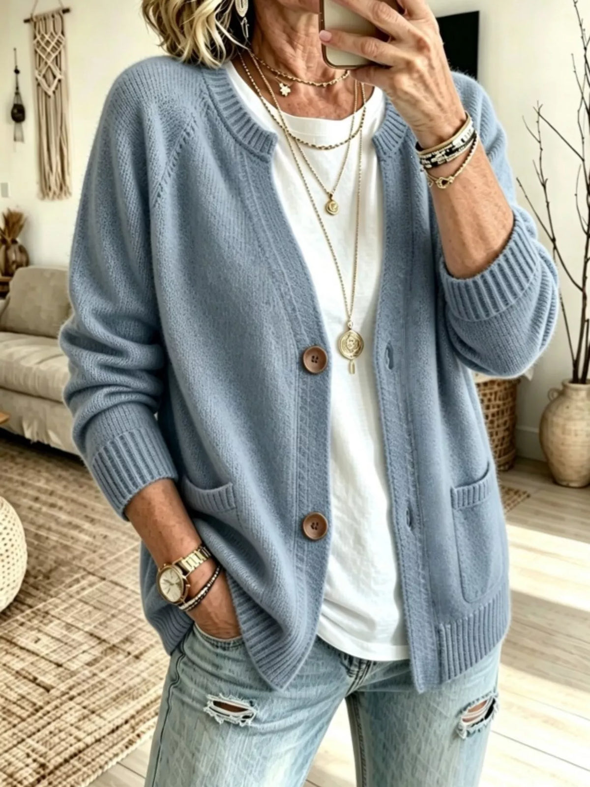 Full Size Button Up Raglan Sleeve Cardigan Plus (10)