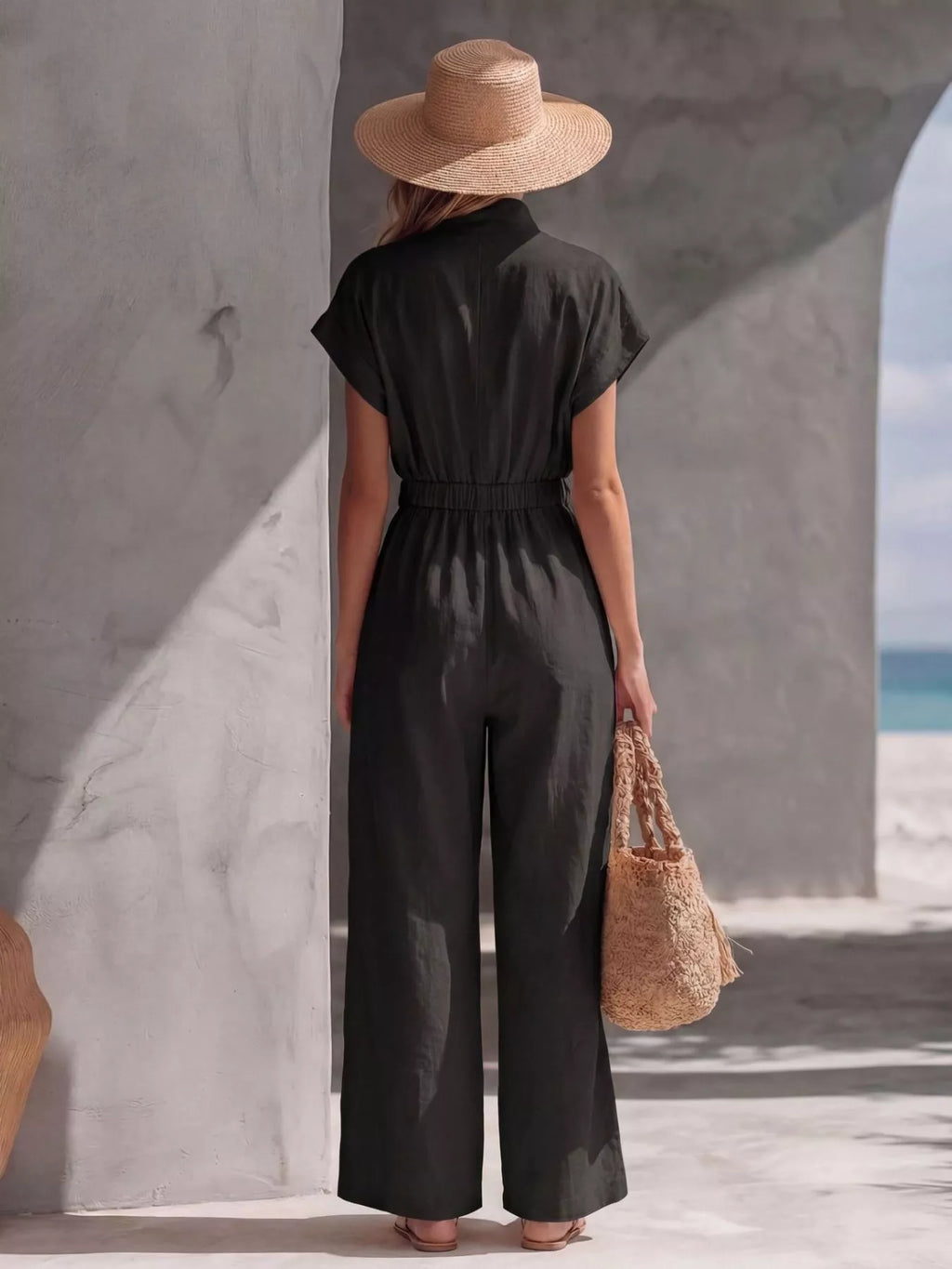 Zipper Front Wide Leg Jumpsuit (9)