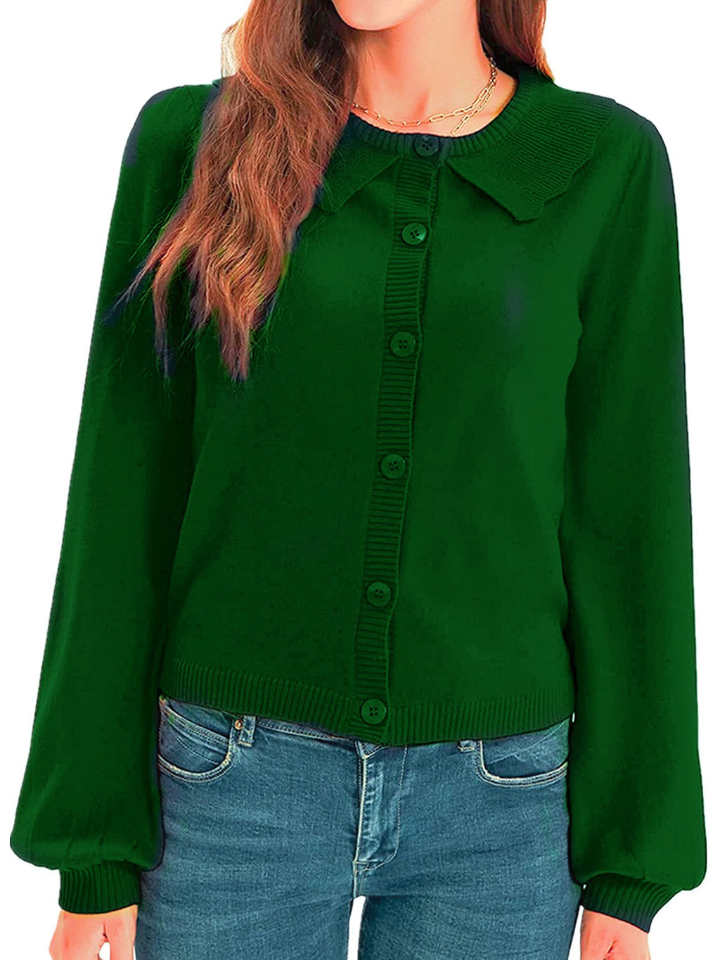 Collared Long Sleeve Button Down Cardigan (14)