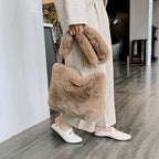 Korean Retro One-shoulder Messenger Plush Bag photo 7