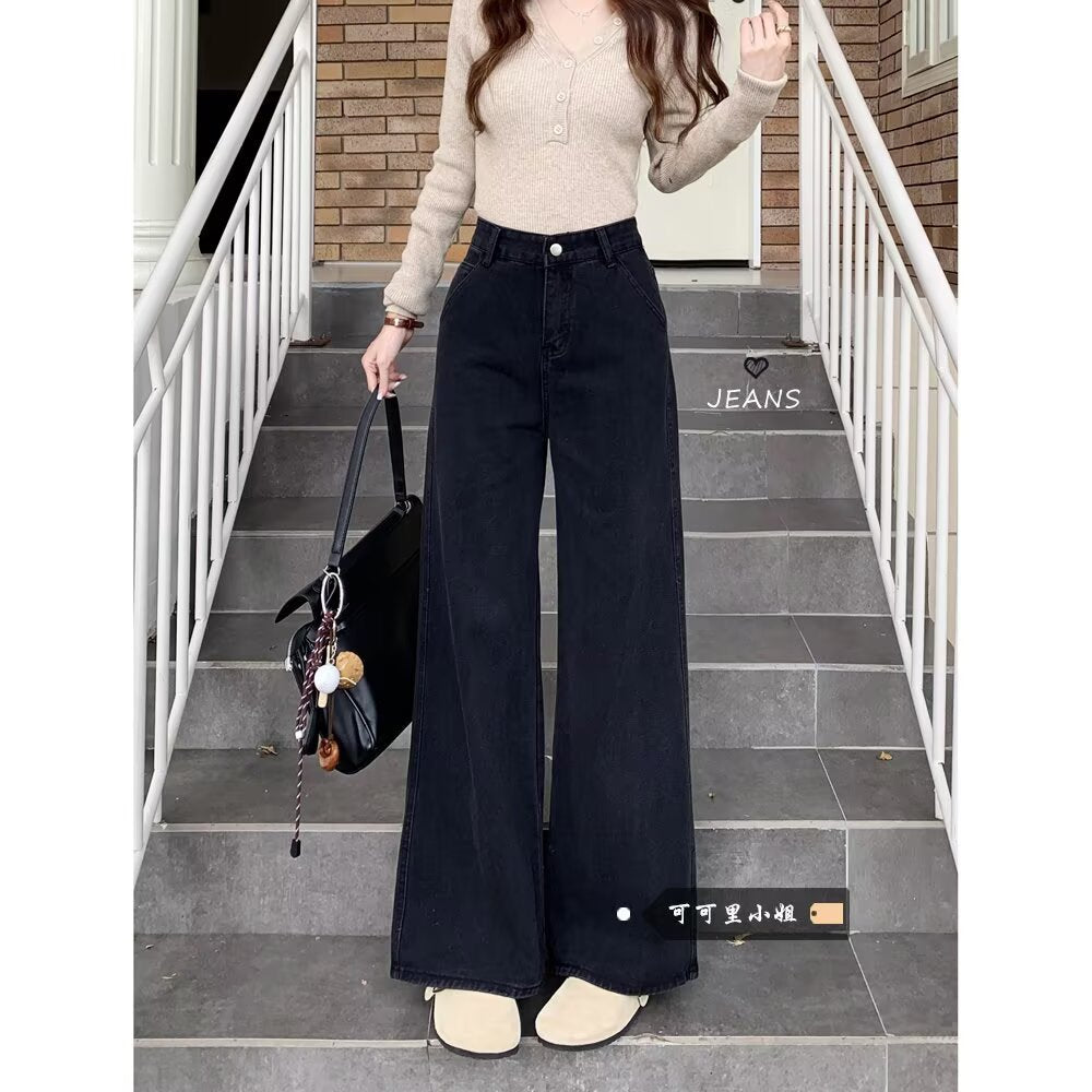 Black High Waisted Wide Leg Jeans photo 4