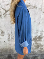Full Size Button Down Denim Blazer Plus (4)