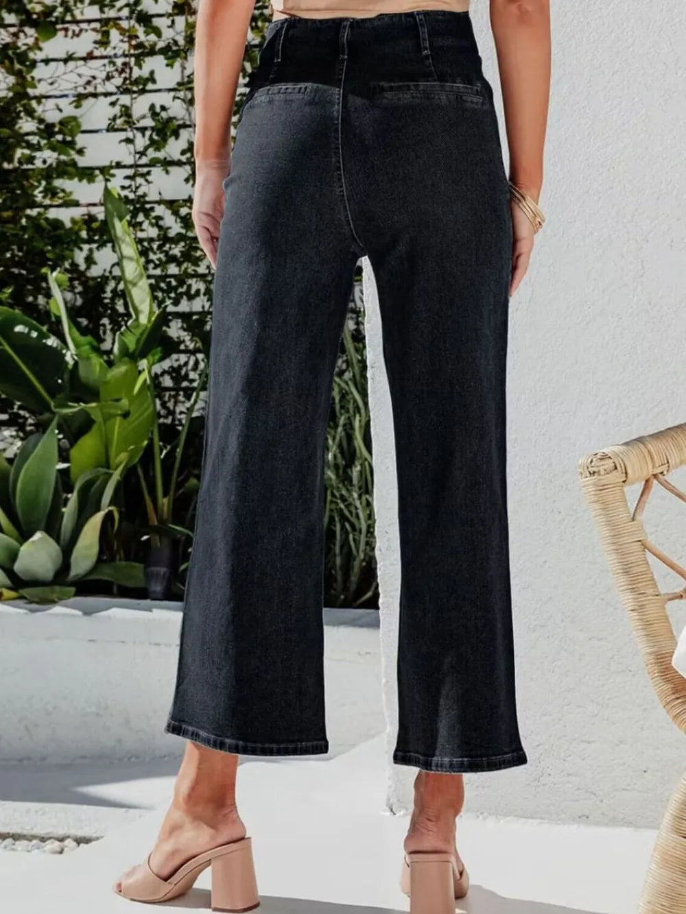 Button Fly Cropped Jeans Pockets (6)