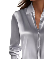 Full Size Button Down Collared Neck Long Sleeve Shirt Plus (14)