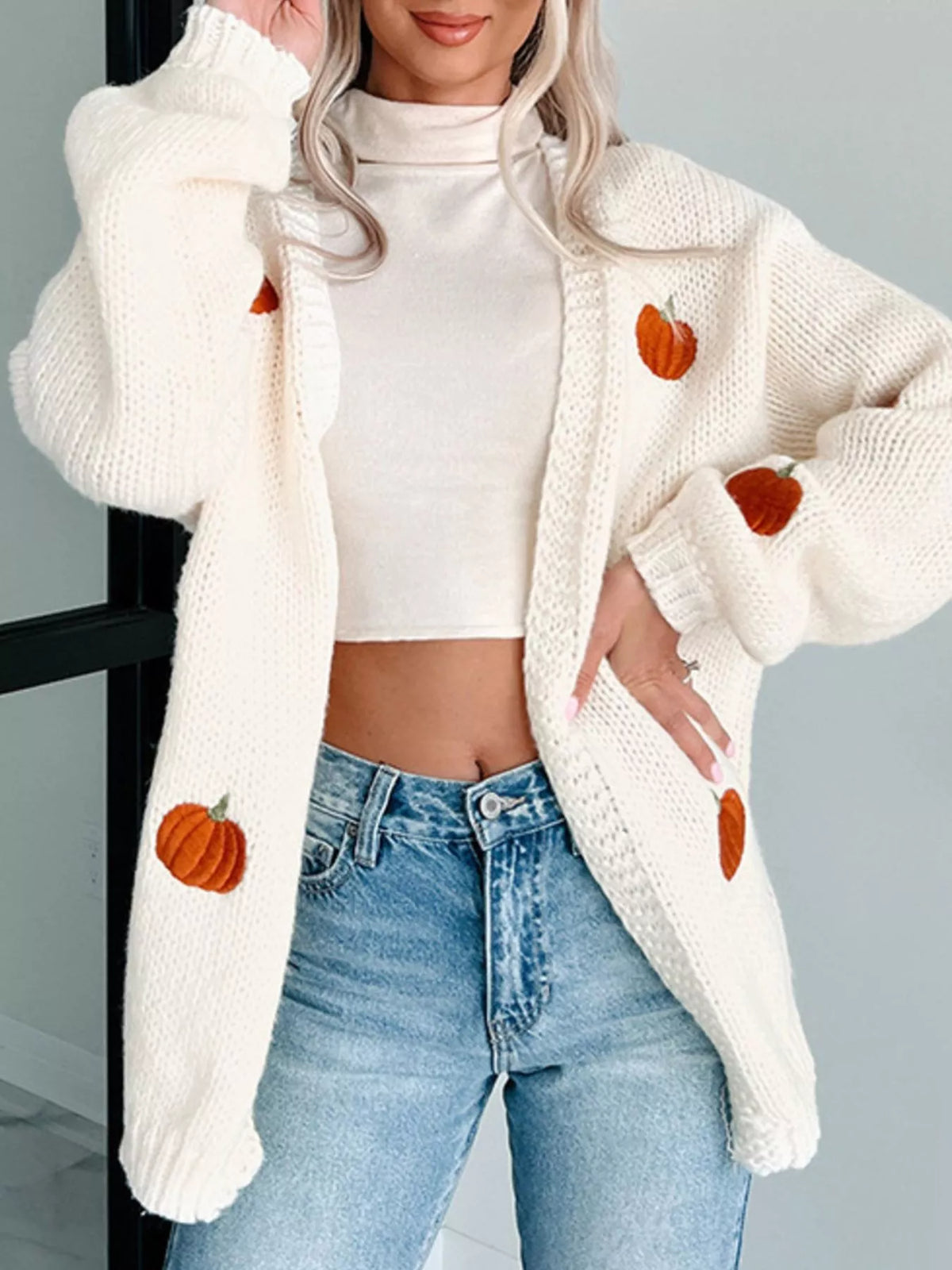 Embroidered Button Up Cardigan (6)